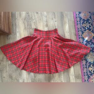 Red Plaid circle Skirt